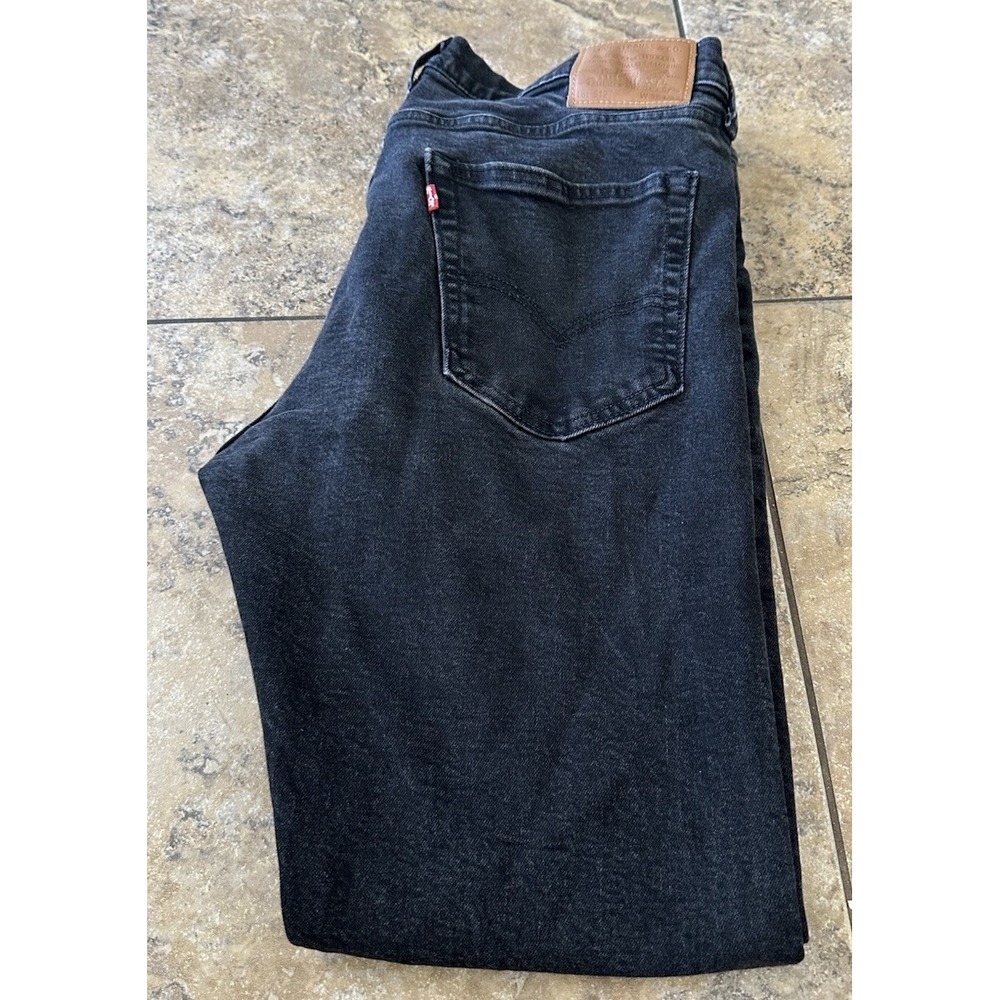 Levis Premium Jeans Men 36X32 Black Denim Slim Taper 512 Cotton Fit 36X29